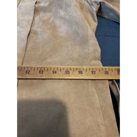 Wendy Katlen Anthropologie Suede Trench Coat Tan Size 10 Medium - Picture 12 of 15
